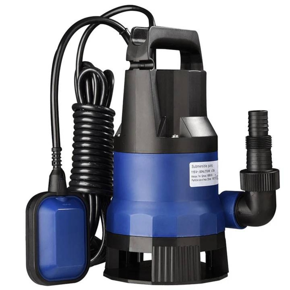 3/4HP Submersible Water Pump 2642GPH 550W Automatic Float Switch Sump Pump Blue
